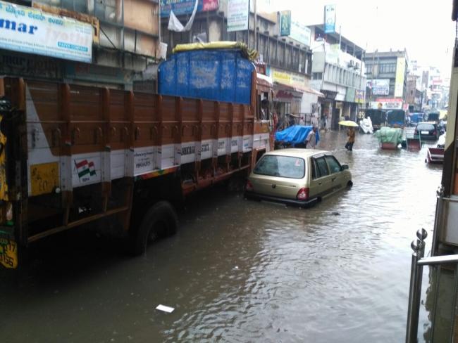 With vehicles submerged in water, commuters were caught unawares. One look at the following pictures and it’s easy to gauge the gravity of the situation. - Sakshi Post