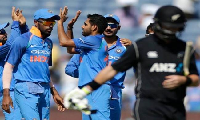 India beat New Zealand by six wickets in the second One Day International at the Maharashtra Cricket Association Stadium - Sakshi Post