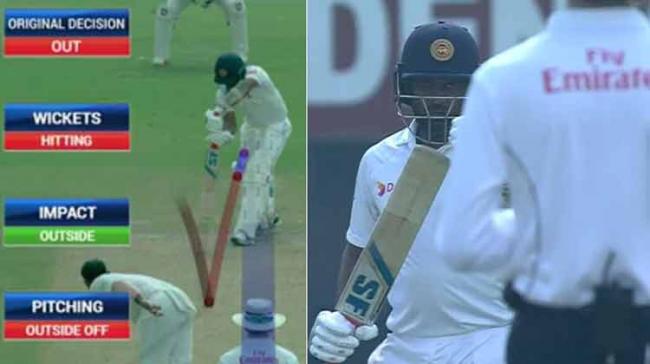 But after seemingly looking towards the dressing room, he turned back and changed his mind to ask for a review which showed the impact of the ball being outside the line of off stump.&amp;amp;nbsp; - Sakshi Post
