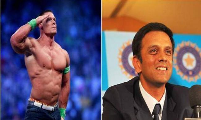 Wrestler John Cena  posted a quote with a photograph of former Indian cricketer Rahul Dravid on his Instagram&amp;amp;nbsp; - Sakshi Post