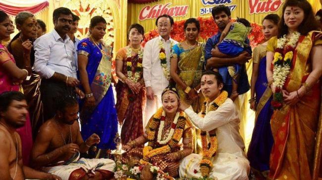 The dreamy wedding took place in Madurai, where the couple’s family members and friends were present - Sakshi Post