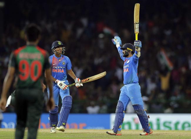 India scored a 4-wicket victory over Bangladesh in the finals of Nidahas Trophy T20 tr-series - Sakshi Post