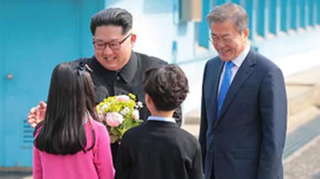 The summit began in the border village of Panmunjom after the leaders met for the first time at the Military Demarcation Line - Sakshi Post