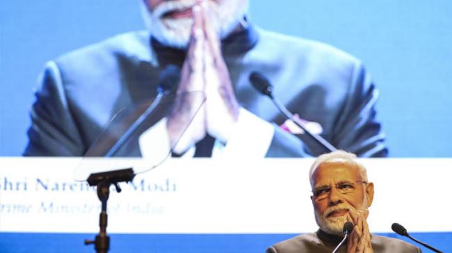 PM Narendra Modi delivering keynote address at the Shangri-La Dialogue in Singapore PM Narendra Modi delivering keynote address at the Shangri-La Dialogue in Singapore - Sakshi Post