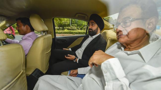 Former finance minister P Chidambaram arrives at the Enforcement Directorate office, in New Delhi &amp;amp;nbsp; - Sakshi Post