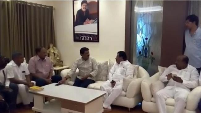 Meeting between AP HRD minister Ganta and Deputy CM Chinnarajappa - Sakshi Post