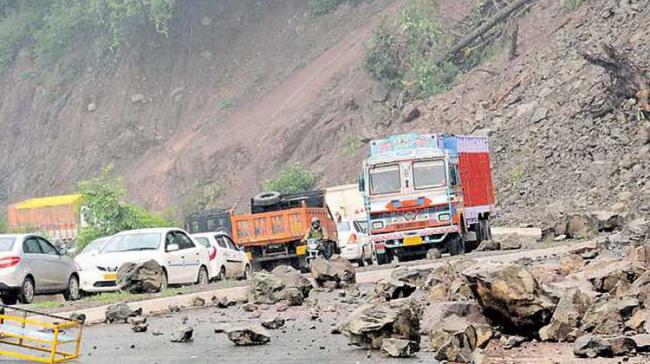 Five people were today killed and nine others injured when a landslide struck a hilly road in this district of Jammu and Kashmir - Sakshi Post