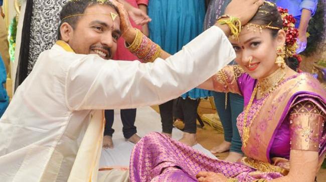Kazakhstan girl marries Telugu boy as per Hindu customs in Vijayawada&amp;amp;nbsp; - Sakshi Post