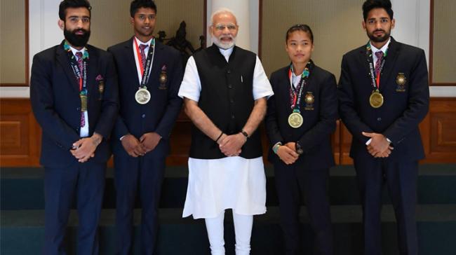 Prime Minister Narendra Modi Wednesday congratulated India’s medal-winners in the recently-concluded Asian Games&amp;amp;nbsp; - Sakshi Post