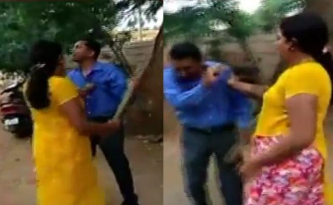 The Davanagere woman thrashing the manager - Sakshi Post