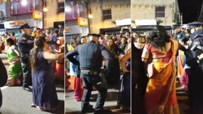 New Jersey Cops Dancing to Garba Beats in New Jersey - Sakshi Post