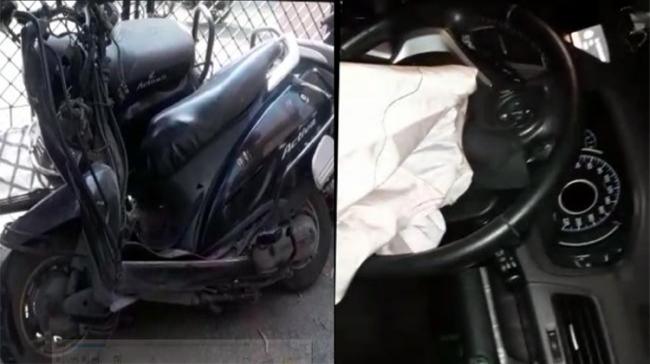 Police sources said that the Tollywood producer’s car was being driven on the wrong side of the road and rammed into a two-wheeler on Sunday. - Sakshi Post