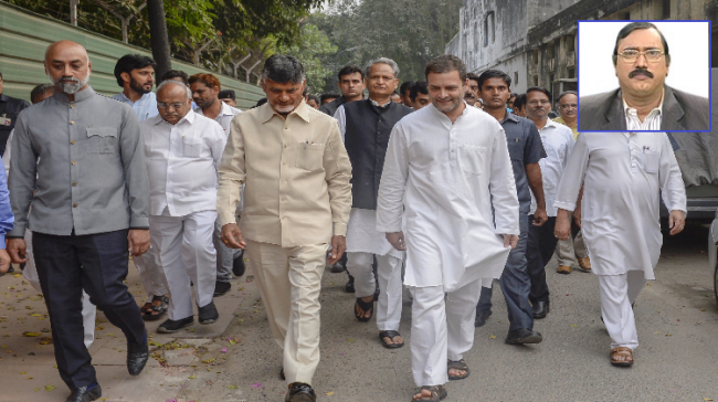 Chandrababu Naidu with Congress President Rahul Gandhi - Sakshi Post