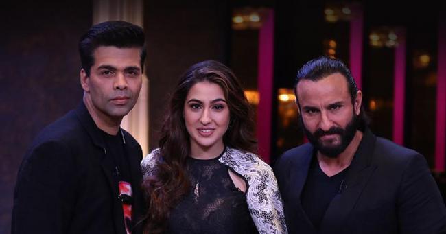 Karan Johar, Sara Ali Khan And Saif Ali Khan&amp;amp;nbsp; - Sakshi Post