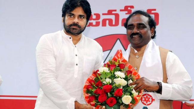 A day after he quit from the ruling TDP in Andhra Pradesh, Former minister Ravela Kishore Babu joined the Jana Sena party Saturday. A day after he quit from the ruling TDP in Andhra Pradesh, Former minister Ravela Kishore Babu joined the Jana Sena party Saturday. - Sakshi Post