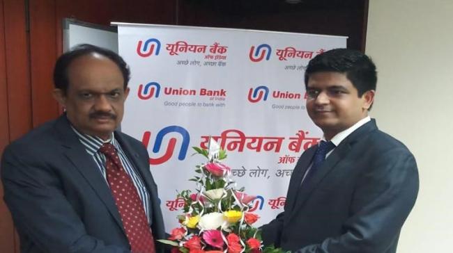 PS Rajan,General Manager, Union Bank and Ramesh Bhist,CFO Mynd Solutions Pvt Limited. - Sakshi Post