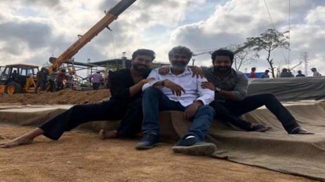 Ram Charan, SS Rajamouli and Jr NTR - Sakshi Post