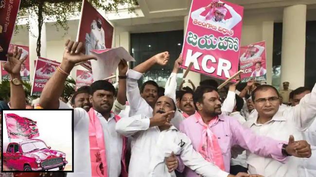 Telangana Elections 2018: TRS party workers celebrating - Sakshi Post