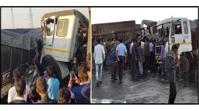 Scene of&amp;amp;nbsp; accident at Bhachau highway,&amp;amp;nbsp; Kutch district, Gujarat - Sakshi Post