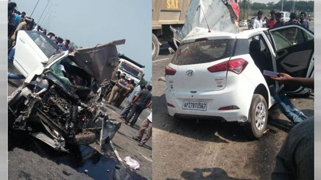 Lal Puram Highway Road Accident site - Sakshi Post