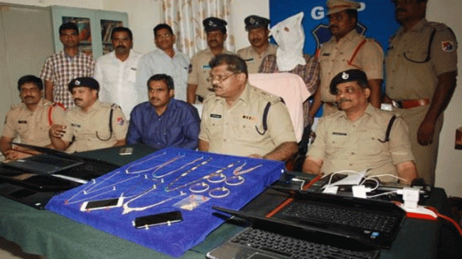 Police displaying all the seized items&amp;amp;nbsp; - Sakshi Post