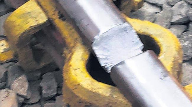 Train track broken near Mandavalli Railway Station - Sakshi Post