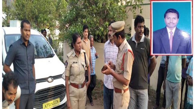 Bobbili DSP Goutamisaali at the scene of crime&amp;amp;nbsp;  Inset: The deceased T Chinnababu - Sakshi Post