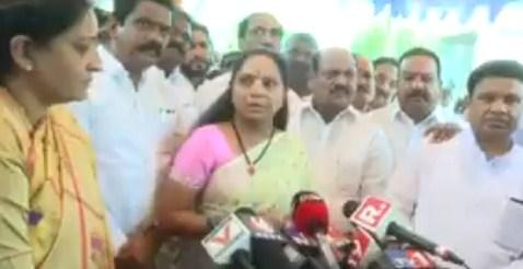 Former MP and TRS leader K Kavitha speaking to the media for the first time after the Lok Sabha results - Sakshi Post