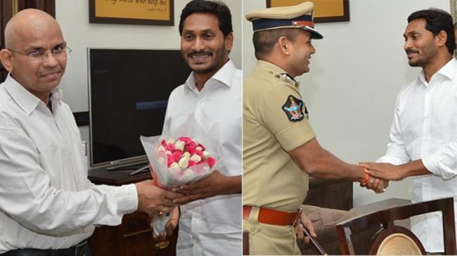 YS Jagan met Chief Secretary LV Subramanyam and DGP Thakur at the camp office - Sakshi Post
