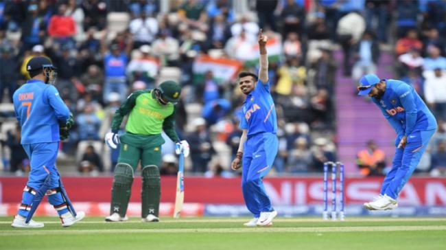 Yuzvendra Chahal was the chief tormentor for the tottering Proteas batting line-up, picking four wickets - Sakshi Post