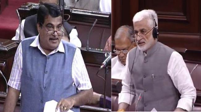 Union Minister for Road Transport and Highways Nitin Gadkari, YSRCP Leader V Vijayasai Reddy Union Minister for Road Transport and Highways Nitin Gadkari, YSRCP Leader V Vijayasai Reddy - Sakshi Post