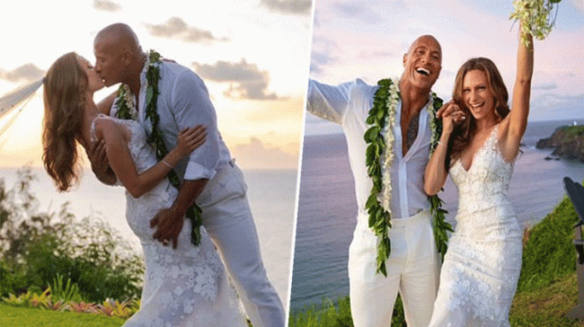 Dwayne ‘The Rock’ Johnson with his newly married wife&amp;amp;nbsp;Lauren Hashian - Sakshi Post