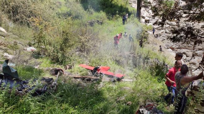 A helicopter engaged in relief and rescue operations in rain-ravaged Uttarkashi district of Uttarakhand crashed on Wednesday - Sakshi Post