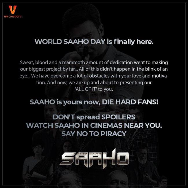 Saaho fight against piracy  Saaho fight against piracy  - Sakshi Post