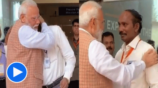 Modi Hugs, Consoles ISRO Chief K Sivan Modi Hugs, Consoles ISRO Chief K Sivan - Sakshi Post