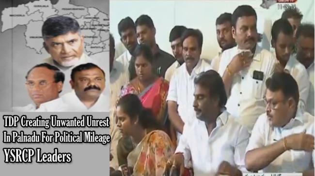 TDP Creating Unwanted Unrest In Palnadu For Political Mileage: YSRCP - Sakshi Post