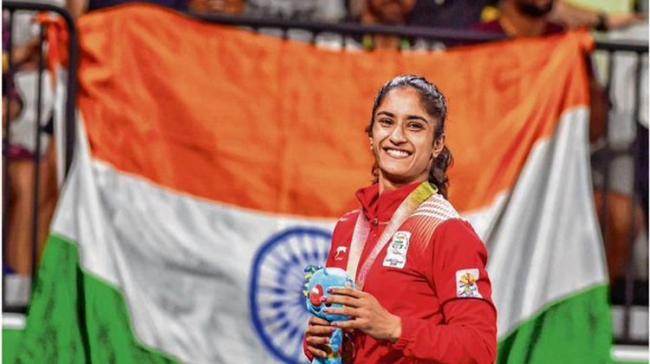 Indian wrestling had a lot to celebrate on Wednesday as Vinesh Phogat secured Tokyo Olympics qualification and won a bronze, Indian wrestling had a lot to celebrate on Wednesday as Vinesh Phogat secured Tokyo Olympics qualification and won a bronze, - Sakshi Post