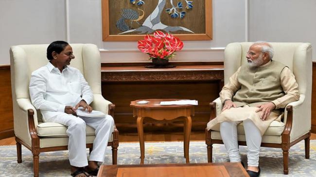 Telangana Chief Minister K Chandrasekhar Rao on Friday called on Prime Minister Narendra Modi and discussed pending issues under the Andhra Pradesh Reorganisation Act - Sakshi Post