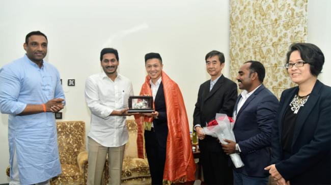 A six-people delegation of officials from Singapore met Andhra Pradesh Minister for Industries, Commerce, and Information Technology Mekapati Goutham Reddy, on Wednesday - Sakshi Post