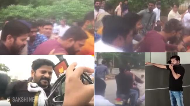 Screen Grabs of Revanth Reddy at Pragathi Bhavan - Sakshi Post