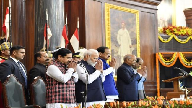 PM Modi and President Ram Nath Kovind addressed a joint session of Parliament - Sakshi Post