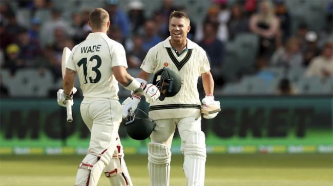 Australia opener David Warner hit a rare triple century during the second Test against Pakistan in Adelaide on Saturday, joining an elite group of players to reach the milestone. Australia opener David Warner hit a rare triple century during the second Test against Pakistan in Adelaide on Saturday, joining an elite group of players to reach the milestone. - Sakshi Post