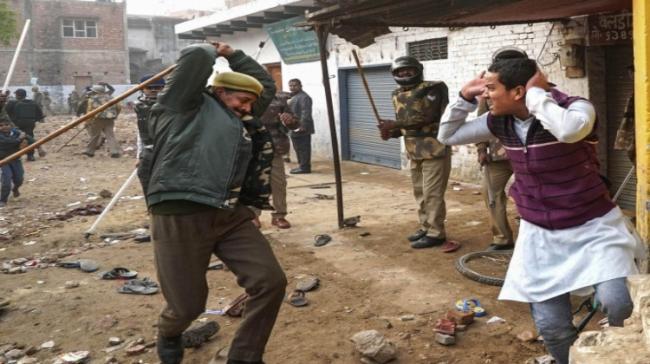 Police lathi-charged at protestors - Sakshi Post