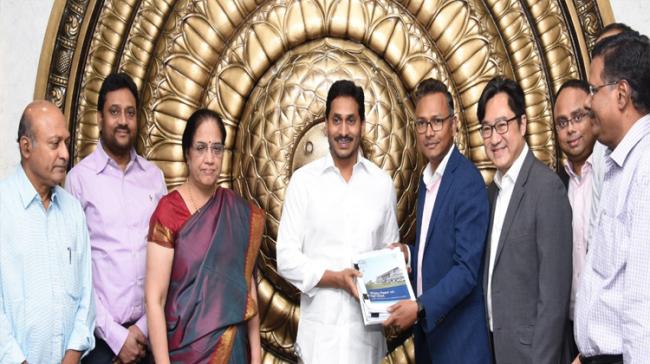 Boston Consultancy Group (BCG) submitted its report on AP three capitals proposal to the state government at Chief Minister’s camp office in Tadepalli  Boston Consultancy Group (BCG) submitted its report on AP three capitals proposal to the state government at Chief Minister’s camp office in Tadepalli  - Sakshi Post
