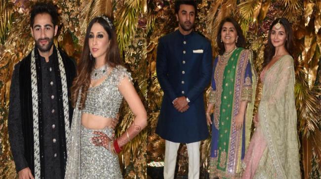Alia Bhatt attended Armaan Jain’s wedding reception along with beau Ranbir Kapoor and his mother Neetu Kapoor - Sakshi Post