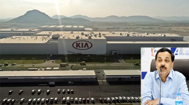 File Photo:Kia Plant in Anantapur Inset: Rajath Bhargava, AP Special Chief Secretary Industries and Investments and Commerce - Sakshi Post
