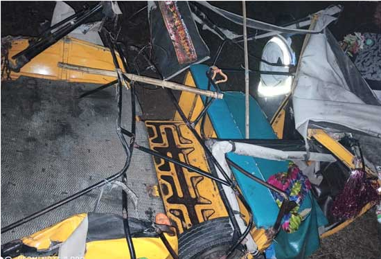 Auto rickshaw damaged in the accident&amp;amp;nbsp; - Sakshi Post