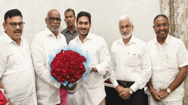 Dokka Manikya Vara Prasad&amp;amp;nbsp;joined YSR Congress Party (YSRCP) in the presence of Chief Minister YS Jagan Mohan Reddy Tadepally party office on Monday. - Sakshi Post