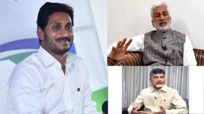 AP CM YS Jagan, Inset : V Vijayasai Reddy, N Chandrababu Naidu - Sakshi Post