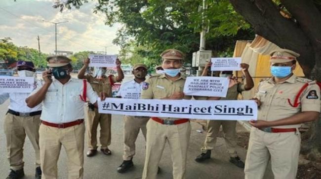 Telangana Police Participating In #MainBhiHarjeetSingh Campaign - Sakshi Post